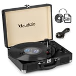 RP114BK Briefcase Record Player with Built-in Speakers, USB, Vinyl to MP3 Black
