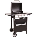 Beneffito - lofoten - Barbecue Gaz 3 brûleurs - Puissance 8,4 kW - 106.5x57.5x104.5cm - Capot avec thermomètre - 2 Grilles en acier chromé, 2