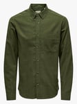 Only & Sons Gudmund Slim Solid Shirt - Herre - Grønn - S