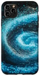 iPhone 11 Pro Max Turquoise Spiral Particle Swirls Space Case