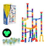 VEVOR Circuit à Billes, 110 PCS, Jeu de Construction de Labyrinthe de Billes, avec 10 Billes phosphorescentes et 20 Billes en Verre, Jouet intellectuel éducatif STEM, pour Enfants à partir de 3 Ans