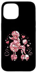 iPhone 15 Love Heart Pattern Valentines Day Poodle Love Case