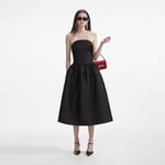 Taffeta Midi Dress - Black