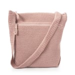 Ceannis Crochet Cross Body Bag Soft Pink Rosa