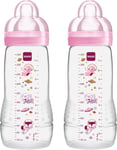 MAM Easy Active Baby Bottle with Fast Flow MAM Teats Size 3, Twin Pack of Baby