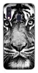 Coque en silicone imprimée compatible Samsung Galaxy A40 Tigre blanc et noir