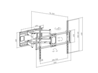 Økonomisk Tv-Holder "Maclean", Maks. Vesa900x600, 60-120", 120 Kg, Svart, Mc-482