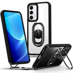 SHIELDS UP for Samsung Galaxy S24 Plus Case with Stand, Phone Case clear with Double Ring Holder【Adjustable & Fodable】 Shockproof Protective Cover for Samsung Galaxy S24 Plus - Black