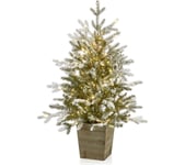 Premier Pre-lit Flocked Potted Christmas Tree - 3 ft / 90 cm