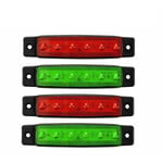 AIDUCHO 4 Pièces-Convient Pour Yacht Galvanisation Marine 4led Feu De Navigation Rouge Et Vert Feu De Signalisation Hors-Bord 12v