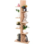 Etagère pour Fleurs/Bibliothèque Étagère de Rangement en mdf Étagère pour Livres Forme Arbre 141 x 50 x 20 cm Noyer Clair - Costway