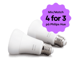 Philips Hue - Hvit Ambiance A6 E27 - 2-pakning