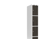Garderob 1x400 mm Lutande tak 4-styckig pelare Laminatdörr Nocturne trä Cylinderlås