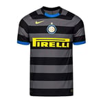 Nike INTER Vapor MTCH Jsy Ss 3R T-Shirt - Dark Grey/(Tour Yellow) (Full Sponsor), M