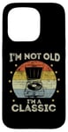 Coque pour iPhone 15 Pro Tourne-disque rétro vintage I'm Not Old I'm Classic Meme Funny