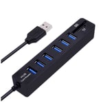 Usb-hubb 6-portars expanderadapter Usb 2.0-hubb Multi Usb-splitter 2.0-hubb Usb-hubb Sd/tf-kortläsare Fo