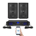 SL 8" Bluetooth Party Speakers and Amplifier FPL700 MP3 Home Audio Music System