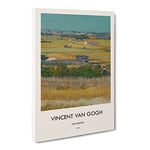 The Harvest By Vincent Van Gogh Exhibition Museum Painting Canvas Wall Art Print Ready to Hang, Framed Picture for Living Room Bedroom Home Office Décor, 30x20 Inch (76x50 cm)