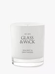 Glass & Wick Sea Mist & Driftwood Scented Candle, 220g