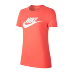 Nike W NSW Tee Essntl Icon Futura T- T-shirt Femme - Rouge ( ember glow/White ) - M