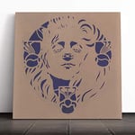 Big Box Art Canvas Print Wall Art Koloman Moser Frauenkopf | Mounted and Stretched Box Frame Picture | Home Decor for Kitchen, Living, Dining Room, Bedroom, Hallway, Muli-Colour, 20x20 Inch