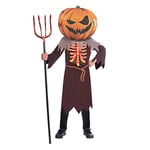 amscan Costume de citrouille effrayante pour enfant avec masque d'horreur et squelette, Mixte, 10235267, Marron/orange, 4 bis 6 Jahre