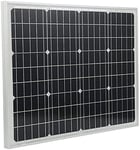 LeoFla Panneau solaire photovoltaïque monocristallin de 50 W 21 V avec pinces à étau, variable, moyenne