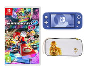 NINTENDO Switch Lite (Blue), Mario Kart 8 Deluxe & Princess Zelda Slim Travel Pro Nintendo Switch Case Bundle, Blue