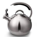 Kettle Whistling For Gas Hob, Stove-top Stainless Steel Hot Water With Ergonomic Handle, Whistling Teakettle Home Camping