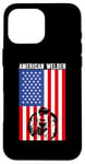 Coque pour iPhone 16 Pro Max Soudeur drapeau américain patriotique américain