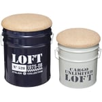 Atmosphera Créateur D'intérieur - Set de 2 poufs bidons Alfred métal D27 32cm