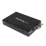 StarTech 1000 Mbps Gigabit Single-Mode Copper to Fiber Media Converter - Ethernet (1000Base-T) to LC Fiber Converter (ET1000S40LC2) -