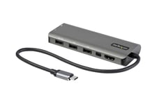 StarTech.com USB C-multiportadapter - USB-C till HDMI eller Mini DisplayPort 4K 60 Hz, 100W Power delivery Pass-through, 4-portars 10 Gbit/s USB-hubb - USB Type-C-mini-dockningsstation - med 30 cm ansluten kabel - dockningsstation - USB-C / Thunderbolt 3