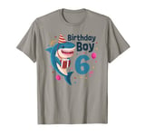 Shark Birthday Boy I'm 6 Sixth Birthday Party T-Shirt