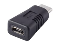 Renkforce Usb 2.0 Adapter [1X Usb-C™ Stecker - 1X Usb 2.0 Buchse Micro-B] Schwarz Vergoldete Steckkontakte Renkforce