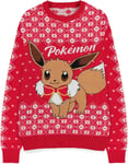 Nintendo Eevee Happy Holiday Stickad X-Mas Jultröja Röd (Small)