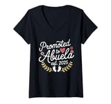 Womens Promoted to Abuela 2025 Mothers Day First Time Mom Pregnancy V-Neck T-Shirt