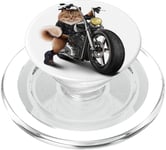 Biker Tabby Cat Riding Chopper Moto PopSockets PopGrip pour MagSafe