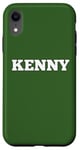 Coque pour iPhone XR Kenny Médaille avec inscription « Big White Text » personnalisable au dos assorti