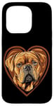 Coque pour iPhone 15 Pro Saint-Valentin Dogue de Bordeaux