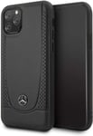 Mercedes Benz Licence Protection Perforé Cuir Housse pour IPHONE 11 Pro