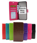 Crazy Horse Wallet Motorola Moto G100 (Svart)