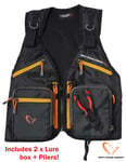 Savage Gear Pro-Tact Spinning Fishing Vest w/ 2 Lure Box + Plier One Size