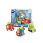 Tut Tut Bolides - Coffret trio Secours Pompiers + Tracteur + Helico - Neuf