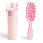 MEGAVOW Hair Oil Colour Applicator Bottles with Scalp Massager, Hair Dye Root Comb Applicator Brush 180ml with Graduated Scale, Shampoo Brush Hair Growth Tools for Salon Home DIY (Pink)