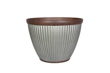 Plant Avenue Plastic Plant Pot, Silver, 38cm Dia