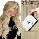 RUNATURE Extension Tissage Cheveux Naturelle Ombre Tissage Extension Cheveux Humain Blond Cendré a Blond Clair et Blond Platine Weft Extensions de Cheveux 12 Pouces/30cm 70g #18/22/60