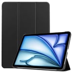 iPad Air 11 (2024) - Slim Tri-Fold læder cover - Sort