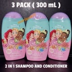 Disney Princess 2-in-1 Shampoo And Conditioner Blueberry Scented 300mL , 3 Pack