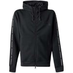 Ea7 Emporio Armani Sweatshirts Logo Series Stretch Viscose Zip Hoodie Black